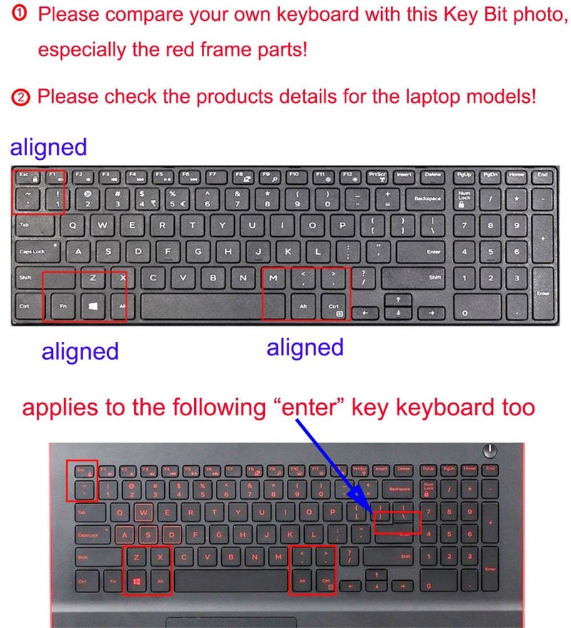 UHamn Silicone Keyboard Cover Compatible for 15.6 inch Dell Inspiron 15 3000 & 5000 Series, 17.3" Dell Inspiron 17 5000 Series, Inspiron 15 i3541 i5566, Inspiron 17 i5749 Series Laptop (Blue Ombre) - Image 1